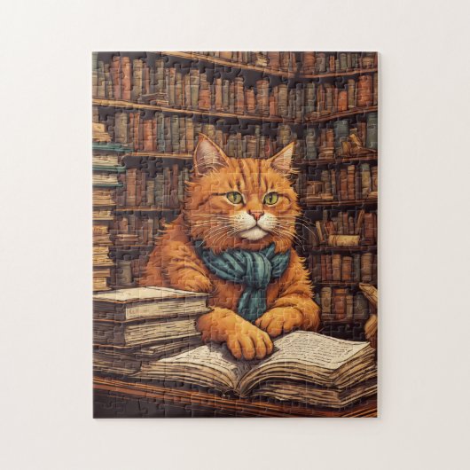 Bibliothekskatze #17 Puzzle (Vertikal)