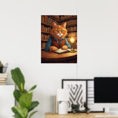 Bibliothekskatze #18 Poster (Heimbüro)