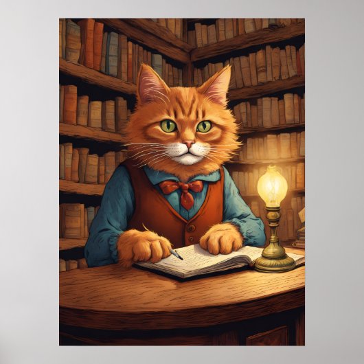 Bibliothekskatze #18 Poster (Vorne)