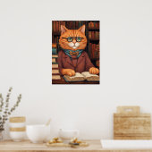 Bibliothekskatze #19 Poster (Küche)