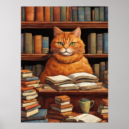 Bibliothekskatze #1 Poster (Vorne)