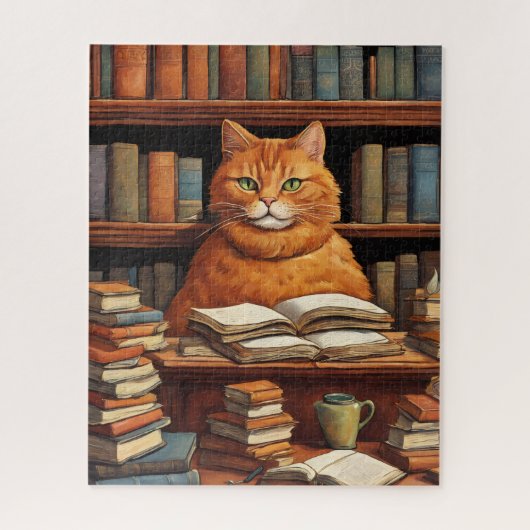 Bibliothekskatze #1 Puzzle (Vertikal)