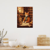 Bibliothekskatze #2 Poster (Küche)