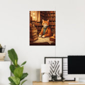 Bibliothekskatze #2 Poster (Heimbüro)