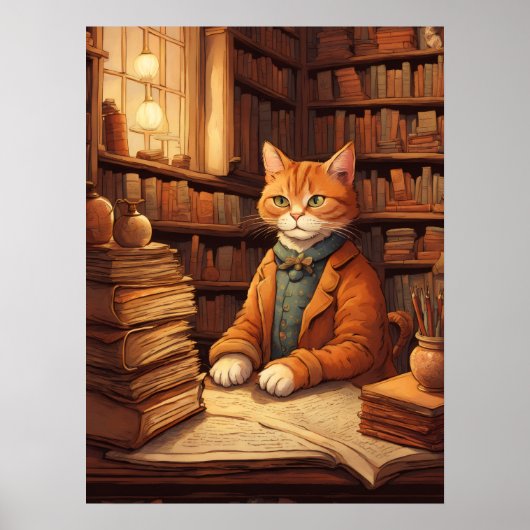 Bibliothekskatze #2 Poster (Vorne)