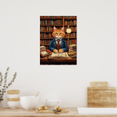 Bibliothekskatze #3 Poster (Küche)