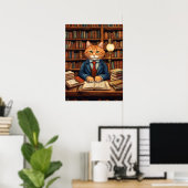 Bibliothekskatze #3 Poster (Heimbüro)