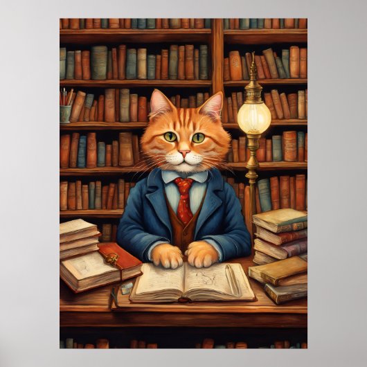 Bibliothekskatze #3 Poster (Vorne)