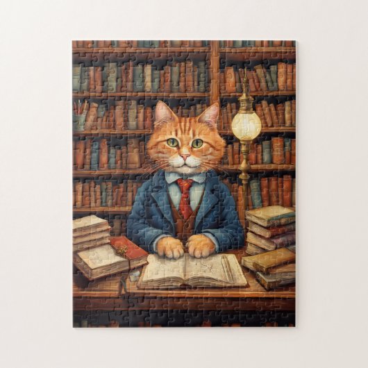 Bibliothekskatze #3 Puzzle (Vertikal)