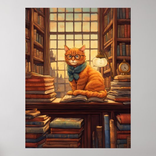 Bibliothekskatze #4 Poster (Vorne)