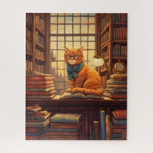 Bibliothekskatze #4 Puzzle (Vertikal)