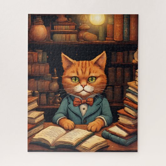 Bibliothekskatze #5 Puzzle (Vertikal)
