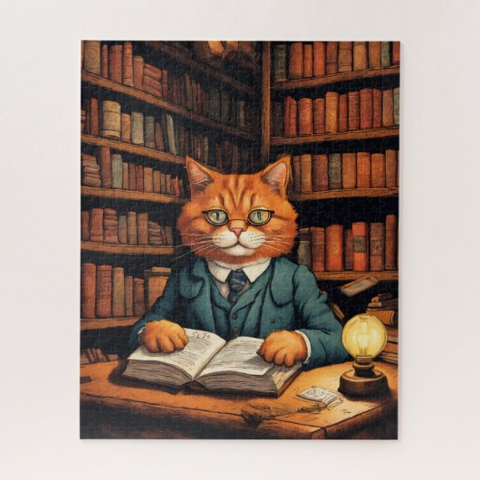 Bibliothekskatze #7 Puzzle (Vertikal)