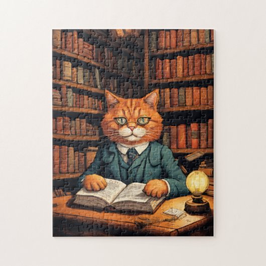 Bibliothekskatze #7 Puzzle (Vertikal)
