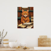 Bibliothekskatze #8 Poster (Küche)