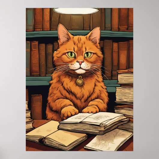 Bibliothekskatze #8 Poster (Vorne)