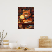 Bibliothekskatze #9 Poster (Küche)
