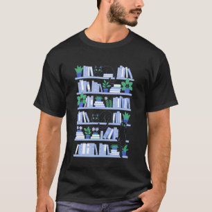 Bibliothekskatze Buchliebhaber Bücherwurm Literatu T-Shirt