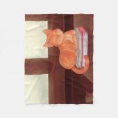 Bibliothekskatze Fleecedecke (Vorderseite)