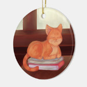 Bibliothekskatze Keramik Ornament (Links)