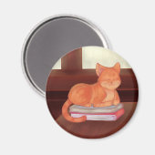 Bibliothekskatze Magnet (Vorderseite/Rückseite)