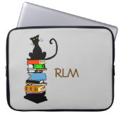Bibliothekskatze, Personalisiert Laptopschutzhülle (Vorderseite)