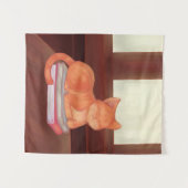 Bibliothekskatze Wandteppich (Vorderseite (Horizontal))