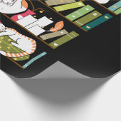 Bibliothekskatzen - skurrile Katzen in den Bücherr Geschenkpapier (Ecke)