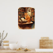 Bibliothekskatzenposter Poster (Küche)