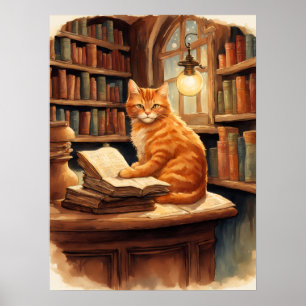Bibliothekskatzenposter Poster