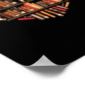 Bibliothekskopf Bibliothekar Buchwurm Buch Lover Poster (Ecke)