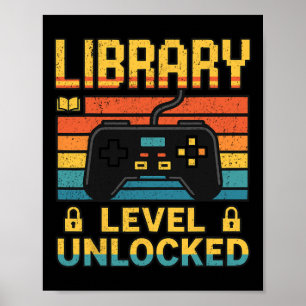 Bibliotheksliebhaber Lehrer Lustiges Videospiel Zu Poster