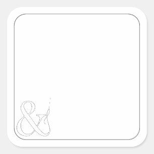 & Bibliotheksmarken Geschenkanhänger Nähorgani Quadratischer Aufkleber