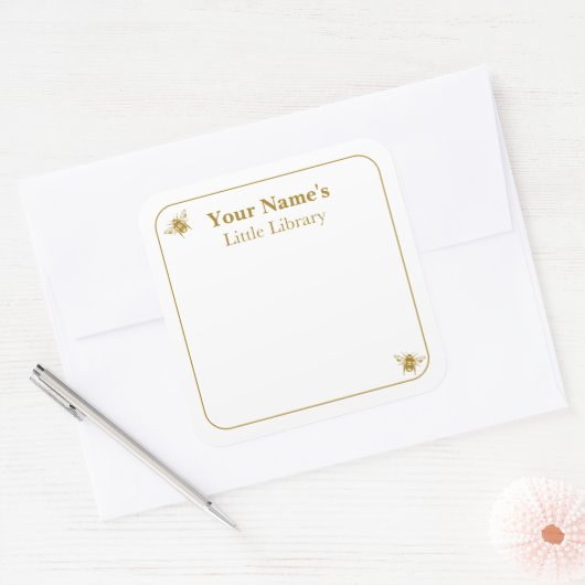 Bibliotheksmarken Quadratischer Aufkleber (Umschlag)