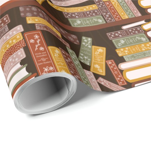 Bibliotheksmuster Geschenkpapier (Rolleneckpunkt)