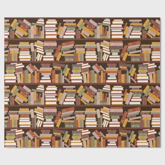 Bibliotheksmuster Geschenkpapier (Flach)