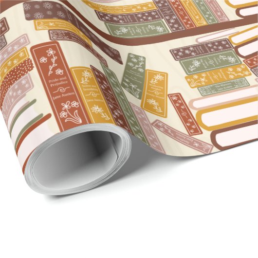 Bibliotheksmuster Geschenkpapier (Rolleneckpunkt)
