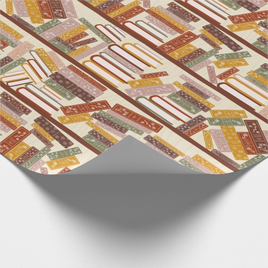Bibliotheksmuster Geschenkpapier (Ecke)