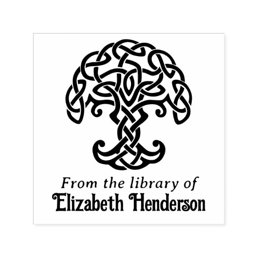 Bibliotheksname "Celtic Knot Tree of Life" Permastempel (Design)