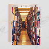 Bibliothekstapel-Kalender Postkarte (Vorne/Hinten)