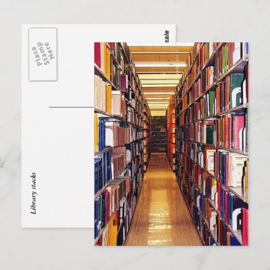Bibliothekstapel Postkarte (Vorne/Hinten)