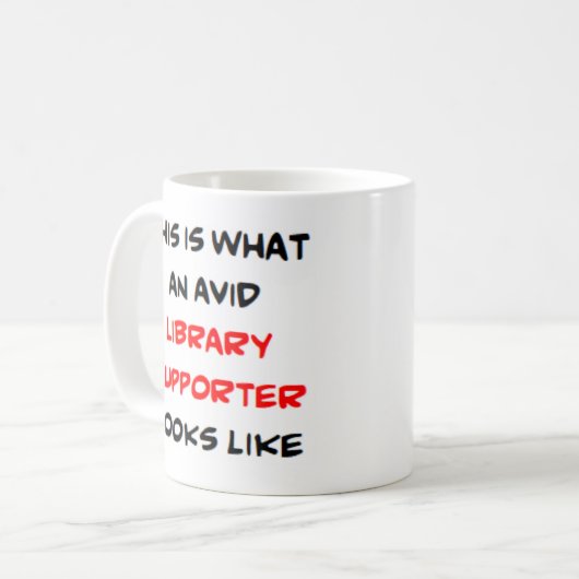 Bibliotheksunterstützer, leidenschaftliche Tasse (Vorderseite Links)