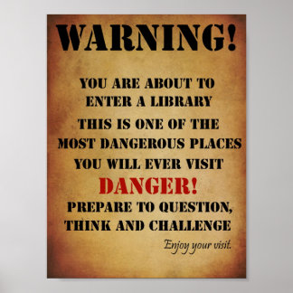 Bibliothekswarnplakat Poster