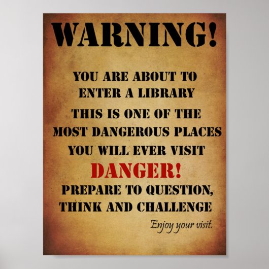 Bibliothekswarnplakat Poster (Vorne)