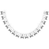 Bibs & Ribs BaByQ Bearbeitbar Graue Karierte Babyd Wimpelkette (Alle)