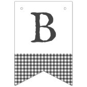 Bibs & Ribs BaByQ Bearbeitbar Graue Karierte Babyd Wimpelkette (Erste Fahne)