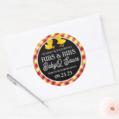 Bibs & Ribs BabyQ Personalisiertes Etikett Runder Aufkleber (Umschlag)