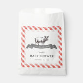 Bibs & Ribs BBQ Rustikales Rotkariertes Babyshower Geschenktütchen (Vorderseite)