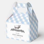 Bibs & Ribs GRILLEN Rustic Blue Gingham Baby Showe Geschenkschachtel (Vorderseite)