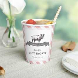 Bibs & Ribs GRILLEN Rustic Pink Gingham Kinderdusc Pappbecher